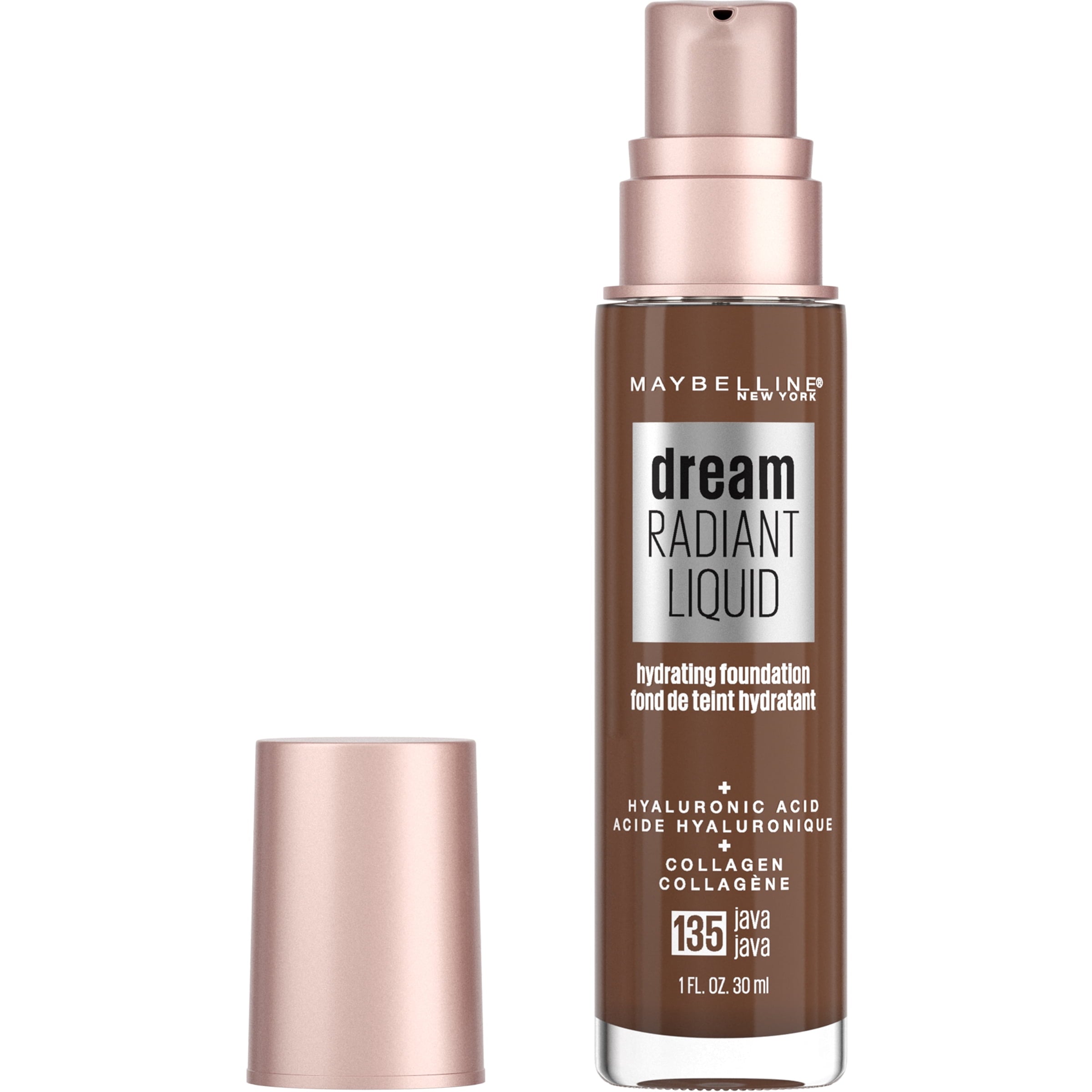 Maybelline Dream Radiant Liquid Medium Coverage Hydrating Foundation, Java, 1 fl. oz.