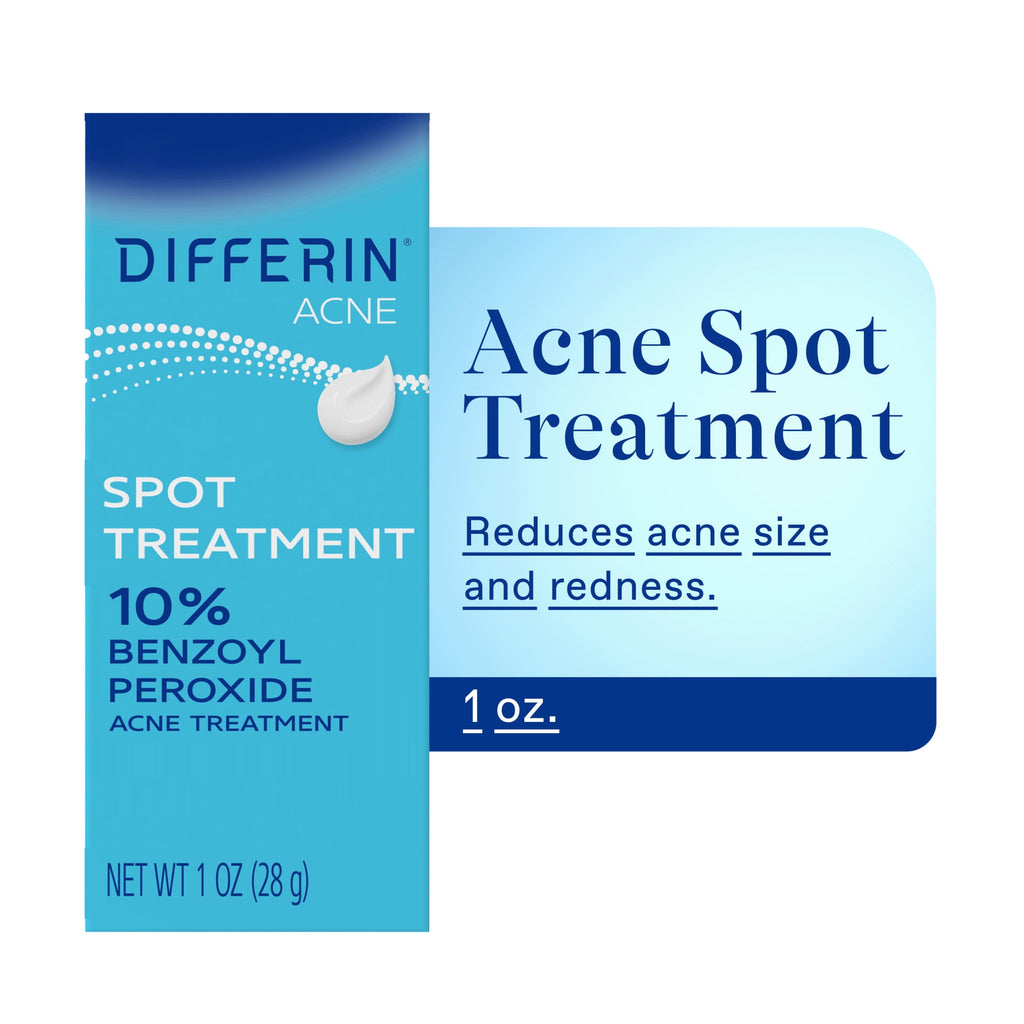 Differin Acne Spot Treatment with 10% Benzoyl Peroxide, Maximum Strength, Fast-Acting, Acne Treatment for Face & Body, 1 oz