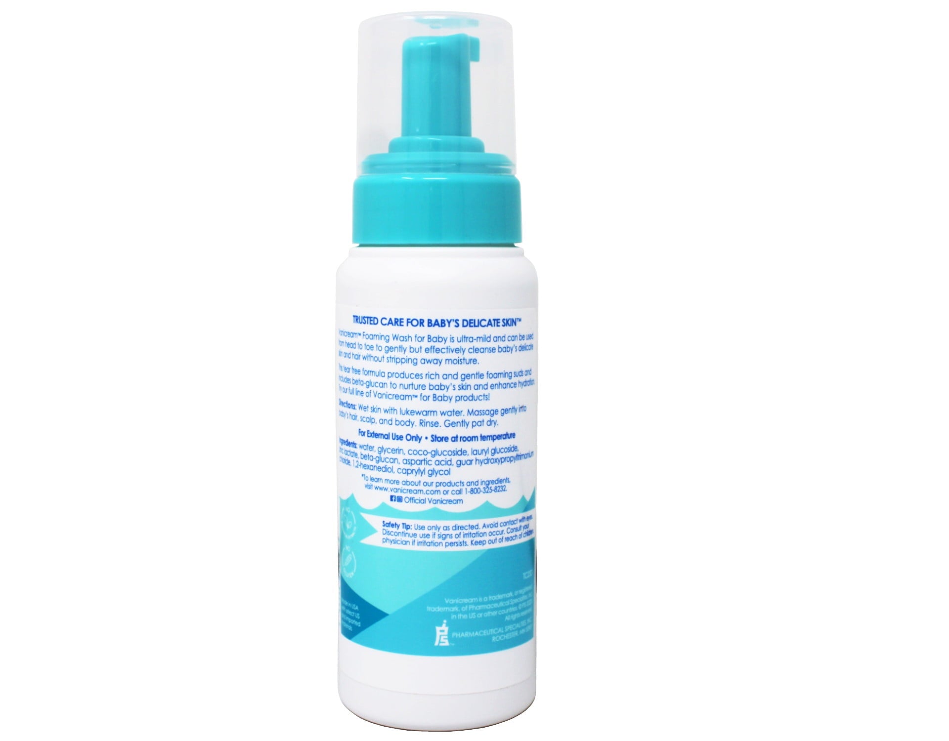 (4 pack) Vanicream Foaming Wash, For Baby, Sensitive Skin, Tear Free, 8 fl oz (237 ml)