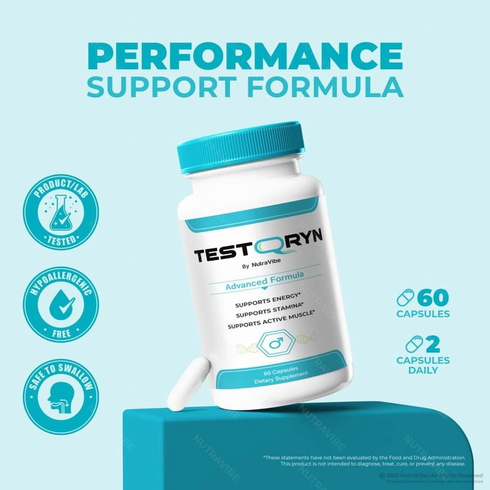 (3 Pack) Testoryn – Original Testoryn Capsules with a Natural Daily Blend for Energy & Wellness | Clean, Gentle, Easy-to-Swallow Pills (180 Capsules)