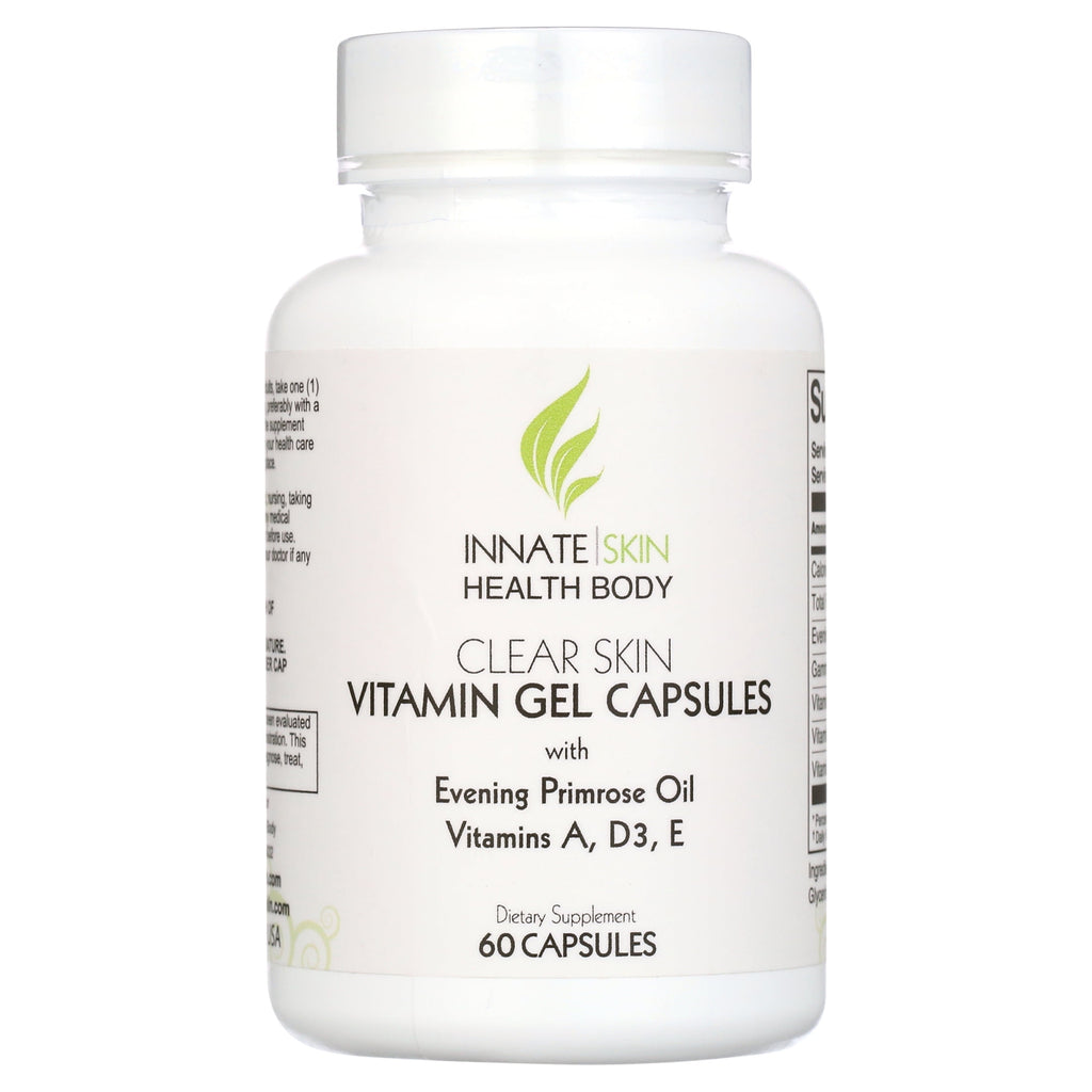 Innate Skin Clear Skin Acne Capsules Gel Adult & Teen Hormonal Acne Supplements 60 Count