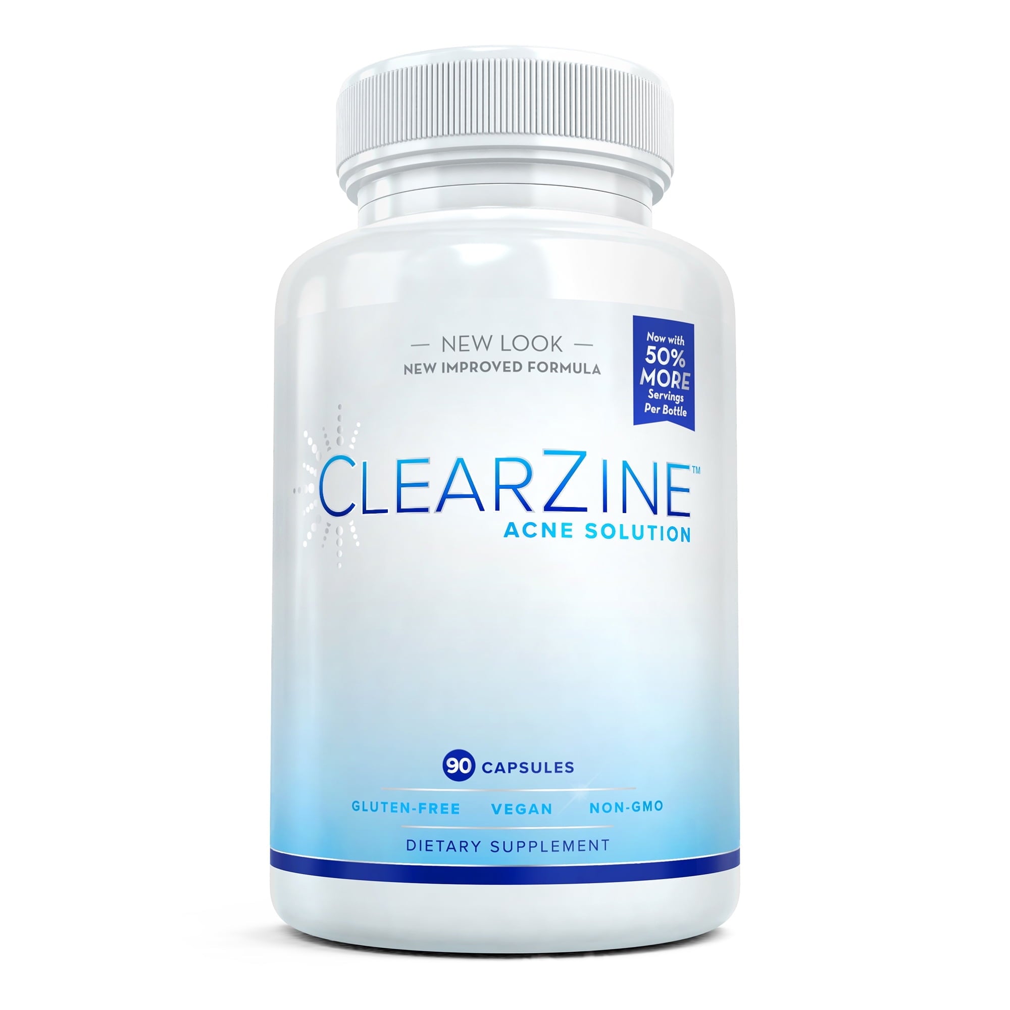 ClearZine Acne Treatment with Zinc & Pantothenic Acid, 90 Capsules, Vegetarian, Vegan, Gluten-Free
