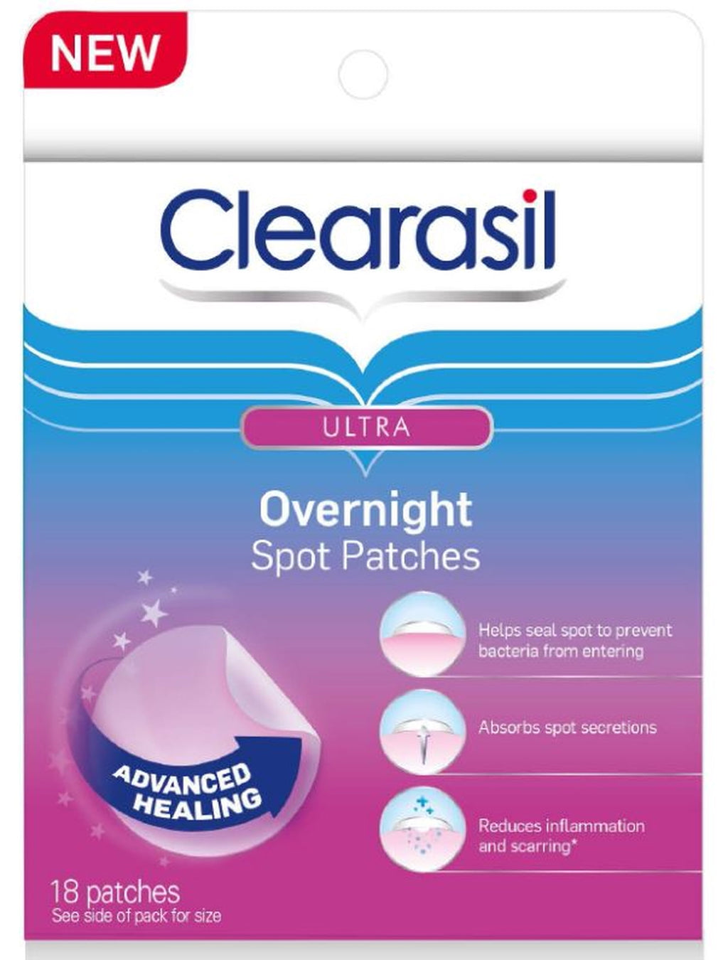 Clearasil Ultra Overnight Acne Spot Patches, 18 count