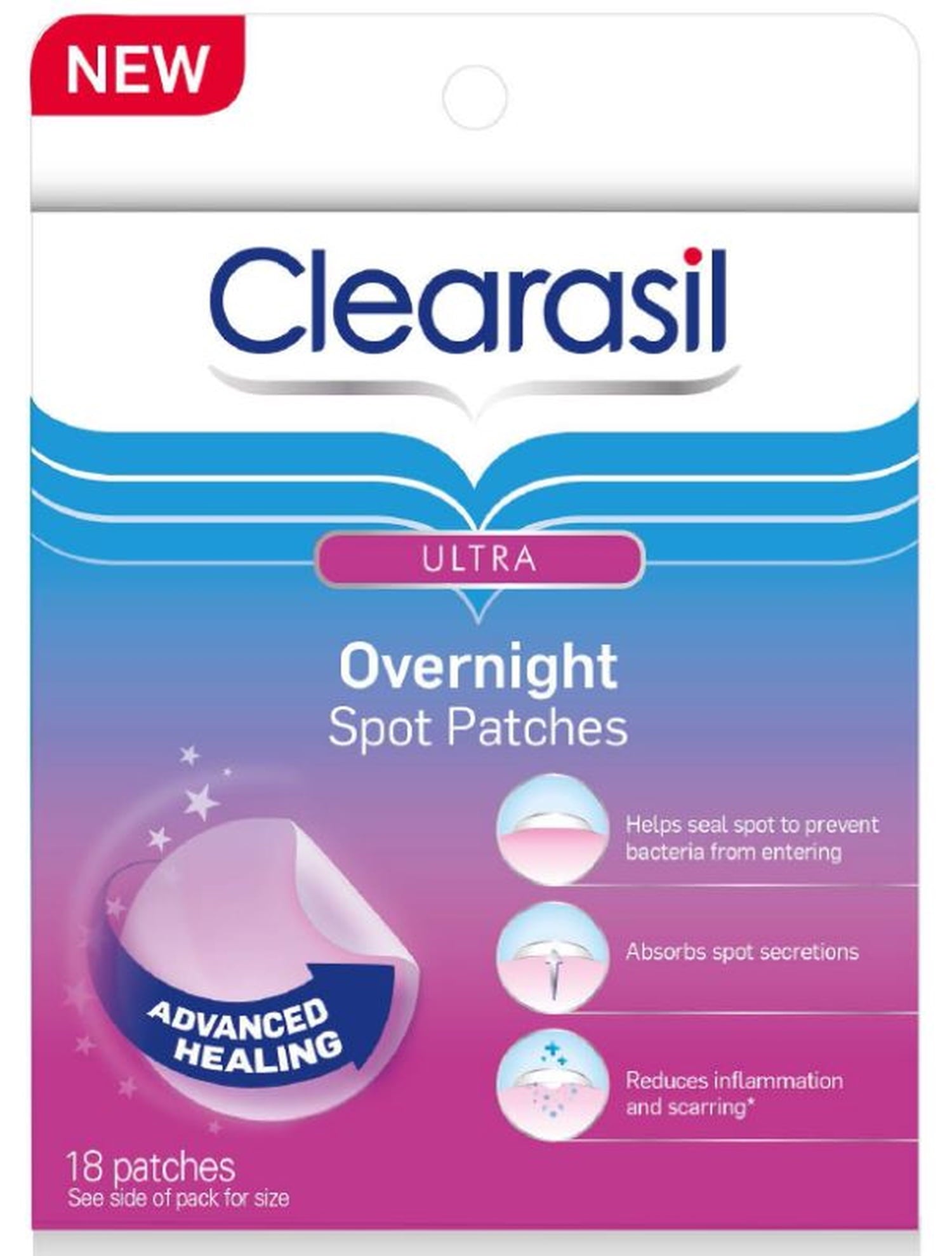 Clearasil Ultra Overnight Acne Spot Patches, 18 count