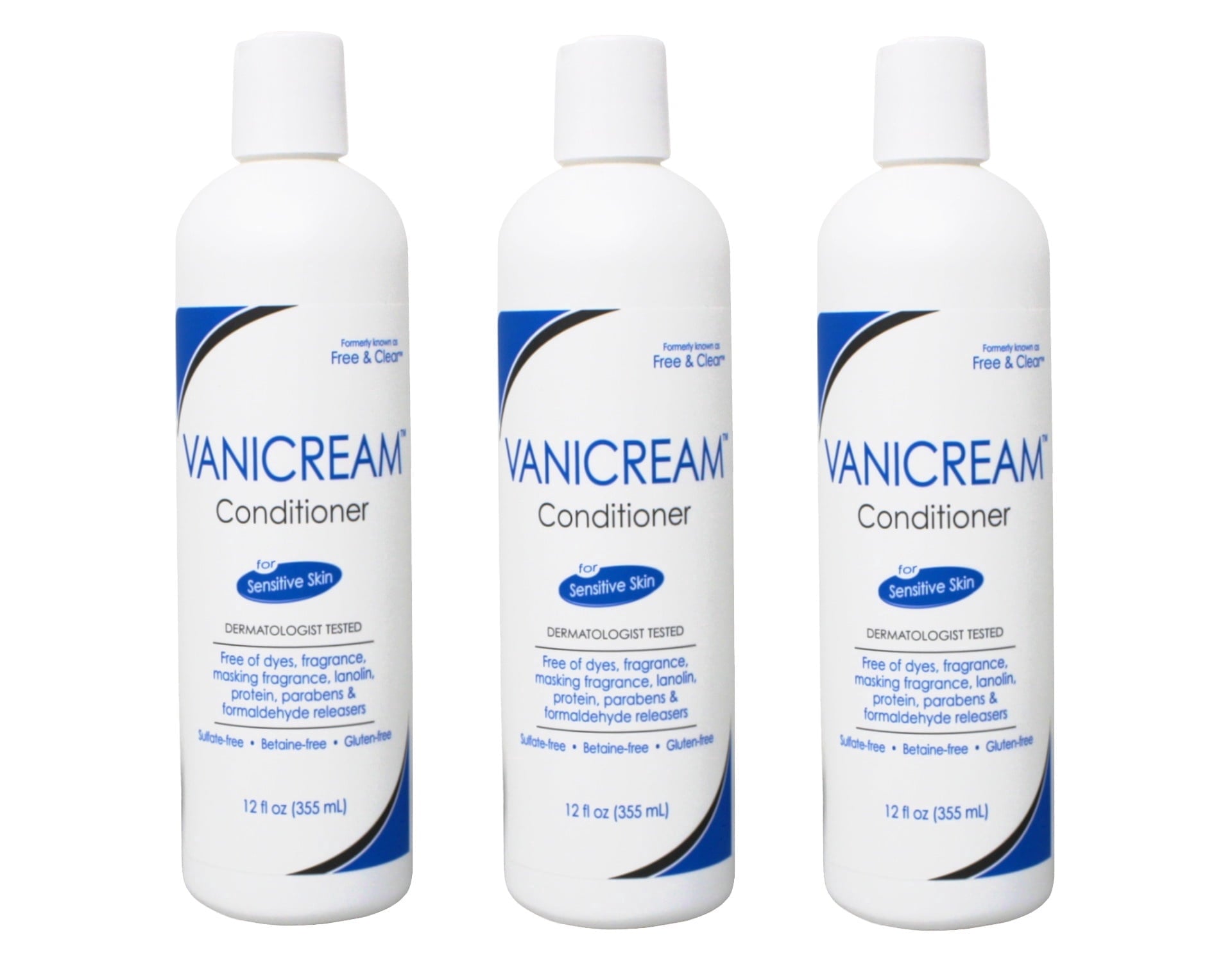 Vanicream Hair Conditioner for Sensitive Skin, 12 FL OZ (Pack of 3)
