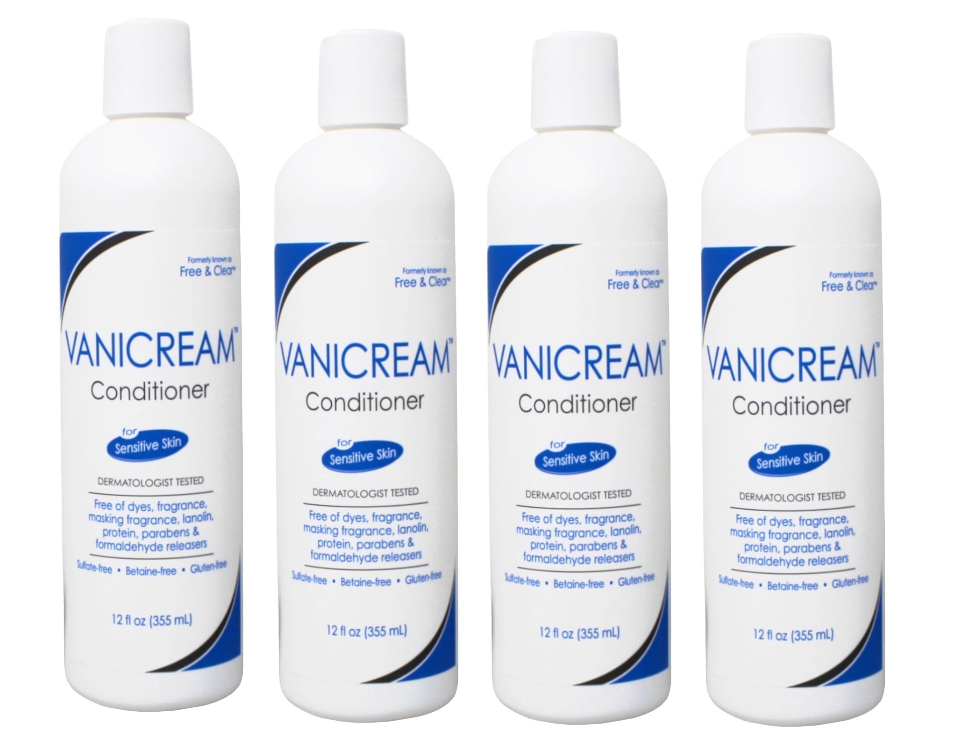 Vanicream Hair Conditioner for Sensitive Skin, 12 FL OZ (Pack of 4)