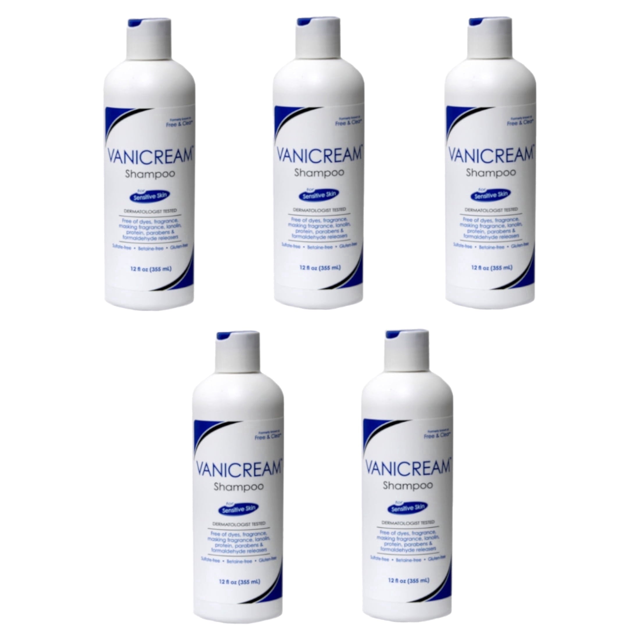 Vanicream Hair Shampoo for Sensitive Skin , 12 FL OZ - 5 Pack