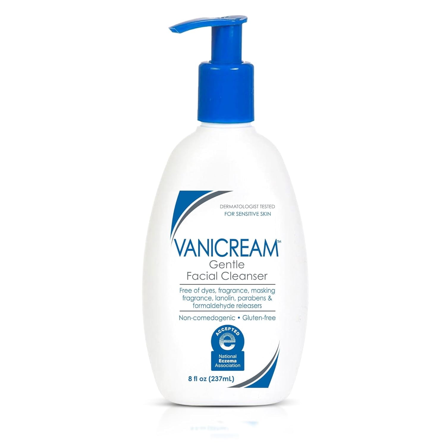 Gentle Facial Cleanser with Pump | Sensitive Skin Face Wash | Fragrance Free | 8 fl oz