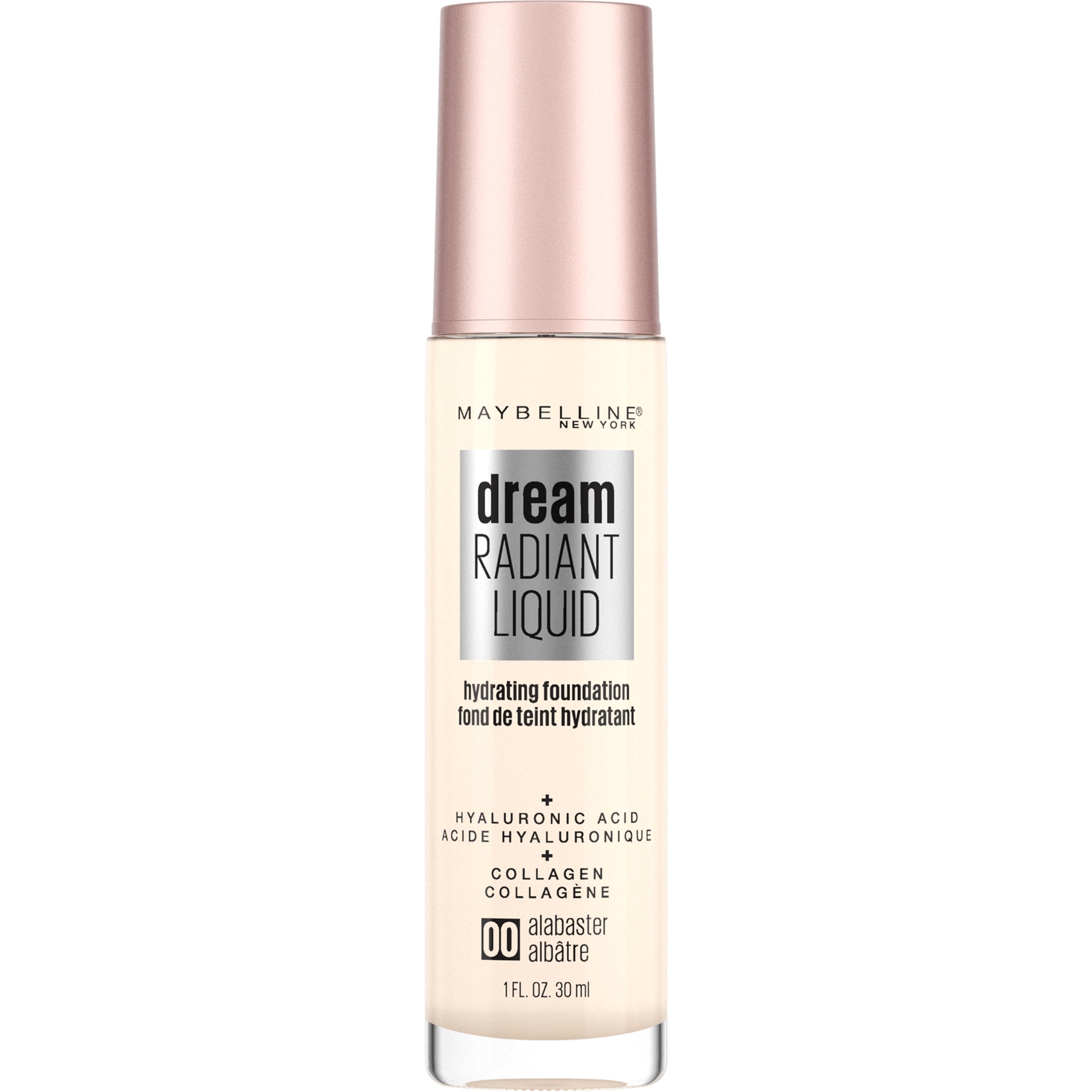 Maybelline Dream Radiant Liquid Foundation Makeup, 00 Alabaster, 1 fl oz