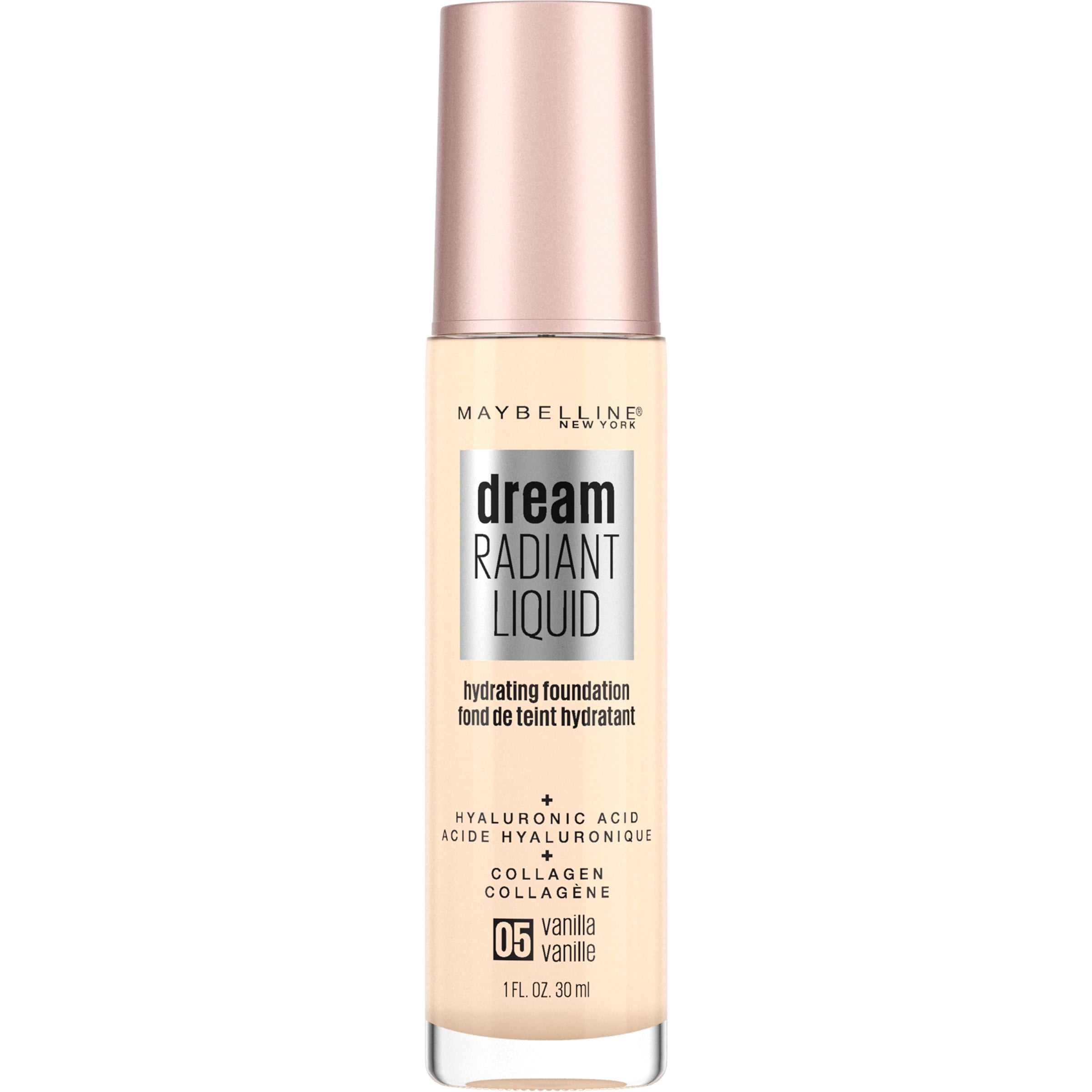 Maybelline Dream Radiant Liquid Foundation Makeup, 05 Vanilla, 1 fl oz