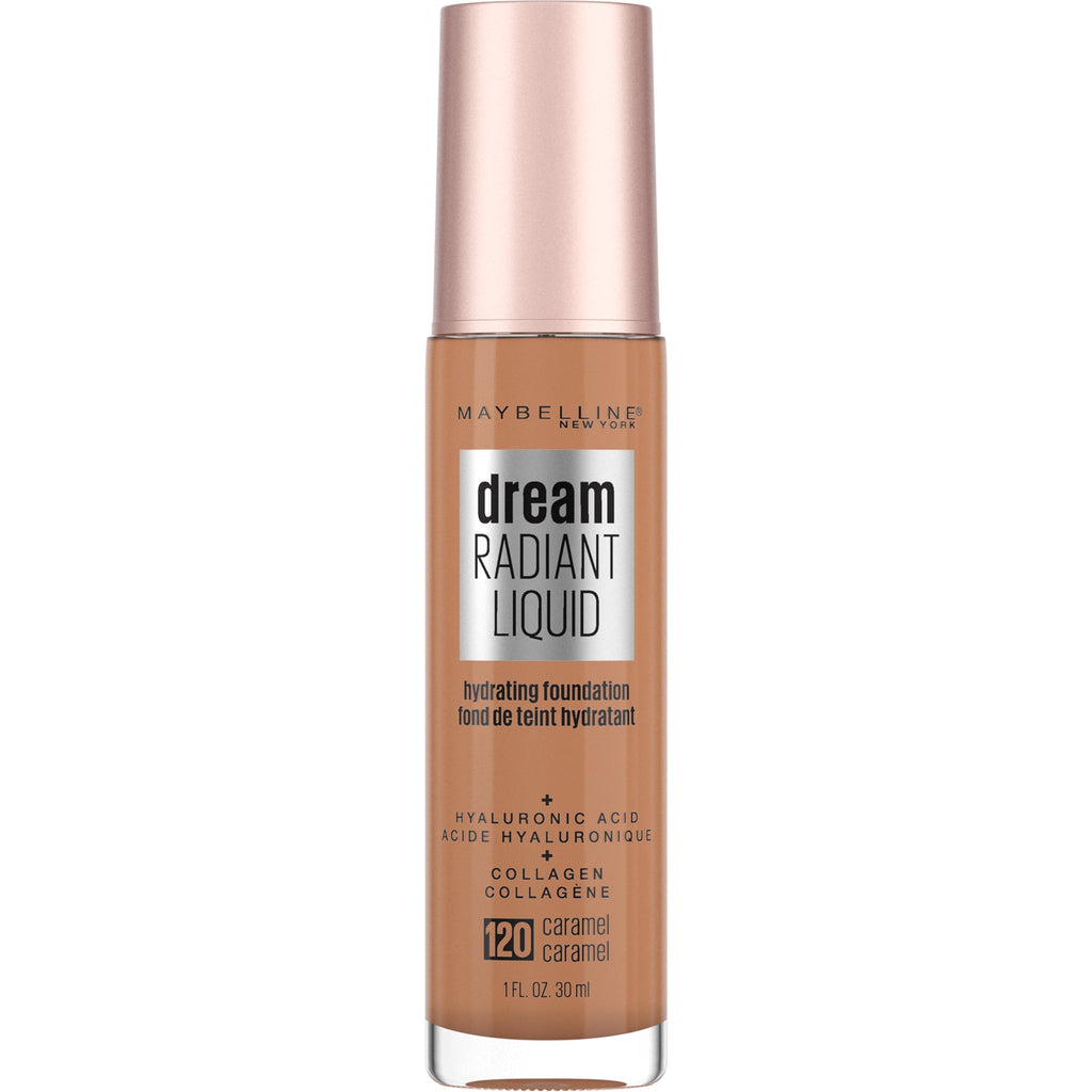 Maybelline Dream Radiant Liquid Foundation Makeup, 120 Caramel, 1 fl oz