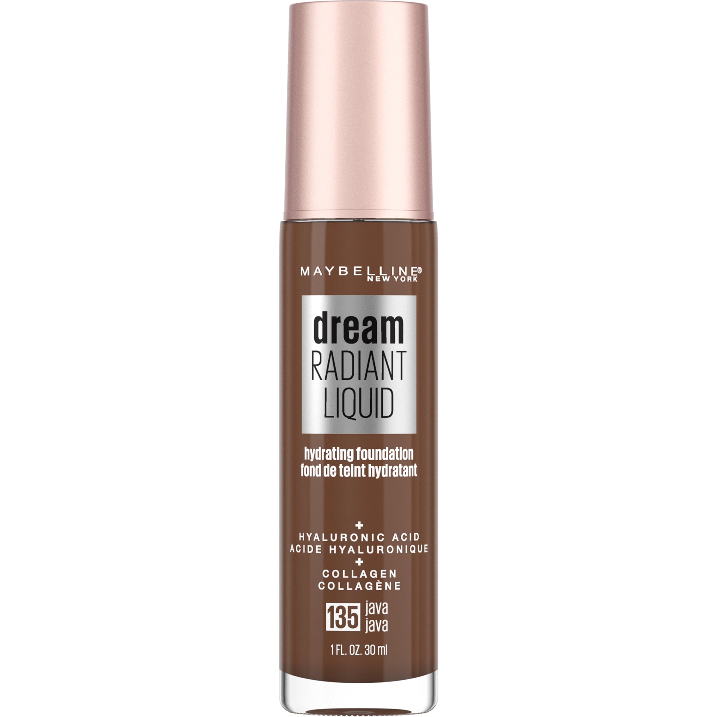 Maybelline Dream Radiant Liquid Medium Coverage Hydrating Foundation, Java, 1 fl. oz.