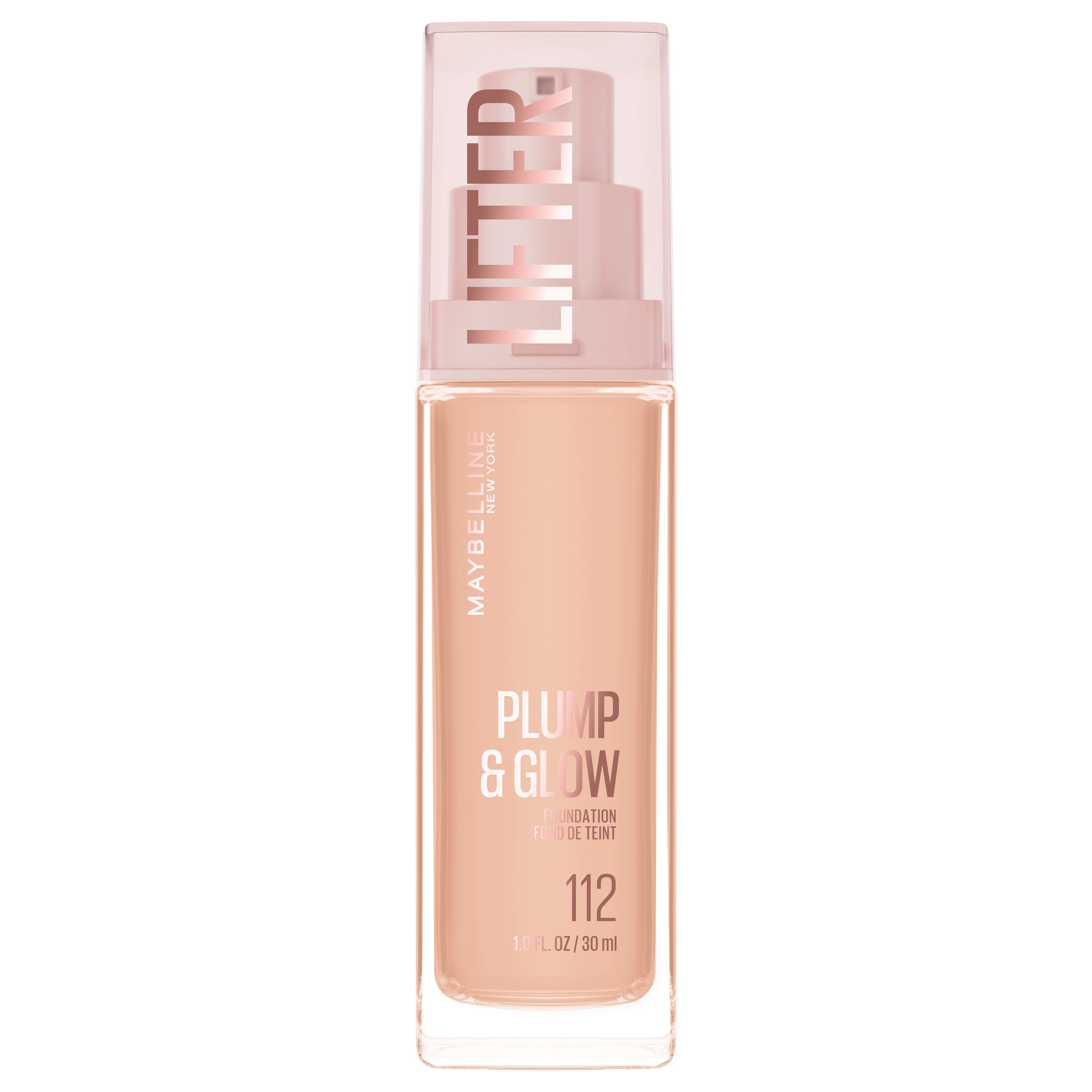 Maybelline Lifter Plump & Glow Foundation, Hyaluronic Acid, 112 Neutral, 1 Piece