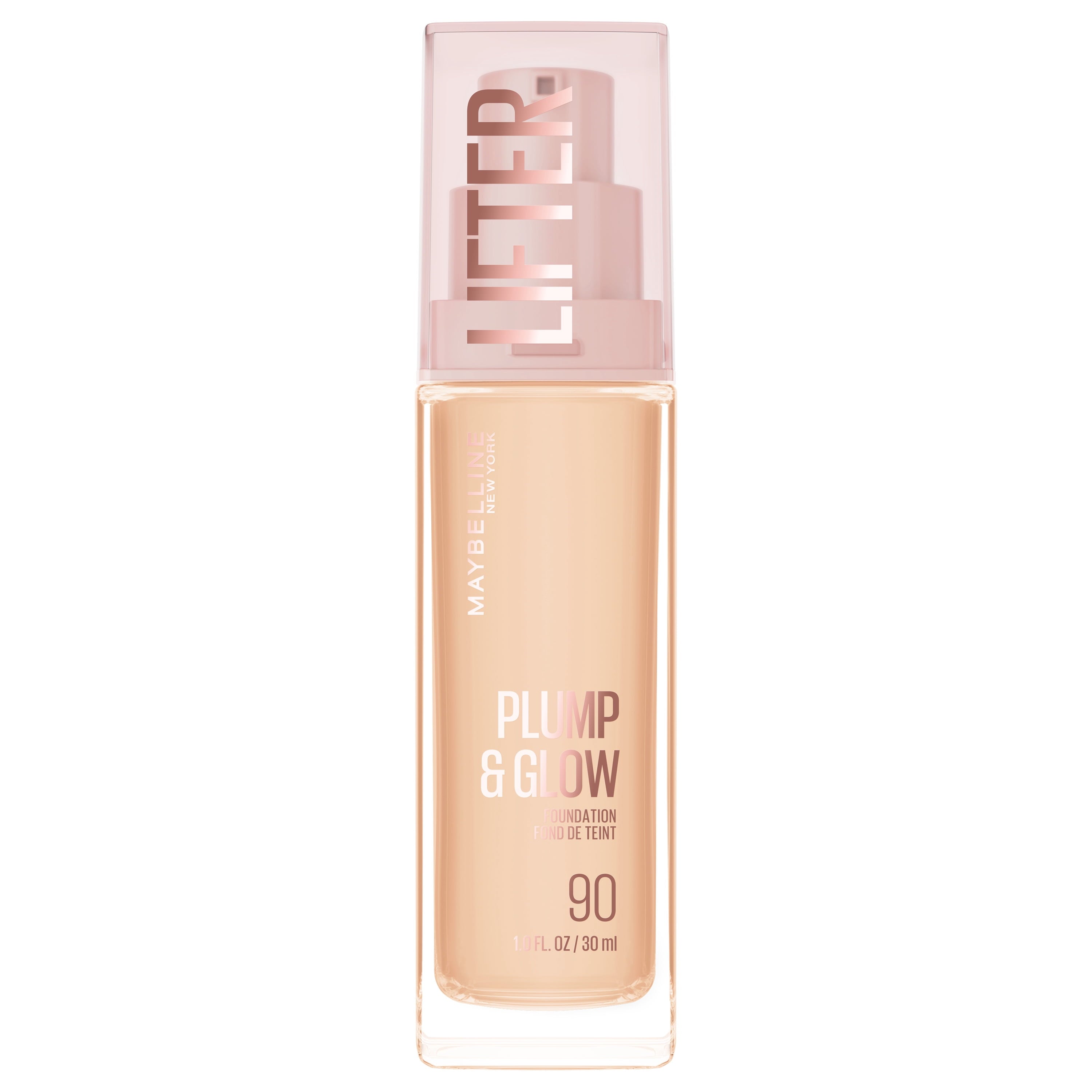Maybelline Lifter Plump & Glow Foundation, Hyaluronic Acid, 90 Neutral, 1 Piece