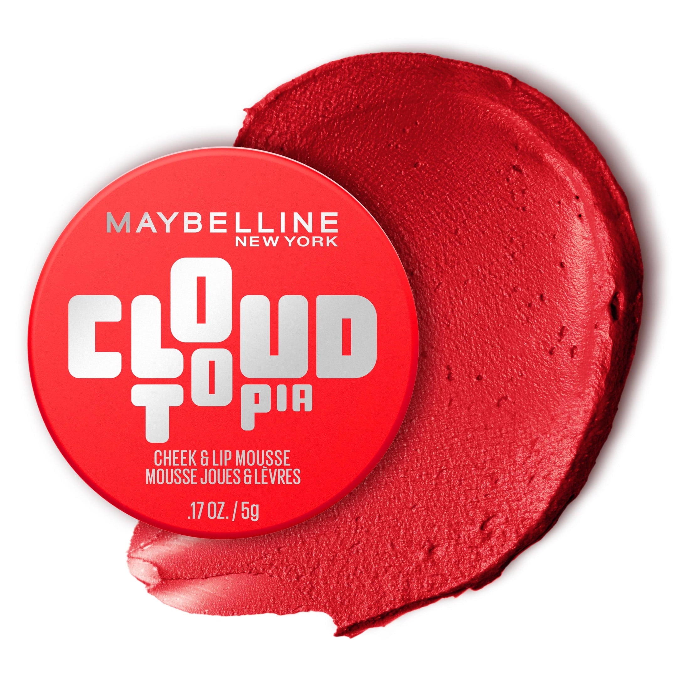 Maybelline Cloudtopia Whipped Matte Cheek and Lip Mousse Blush, Divine Crimson, 2.03 fl oz