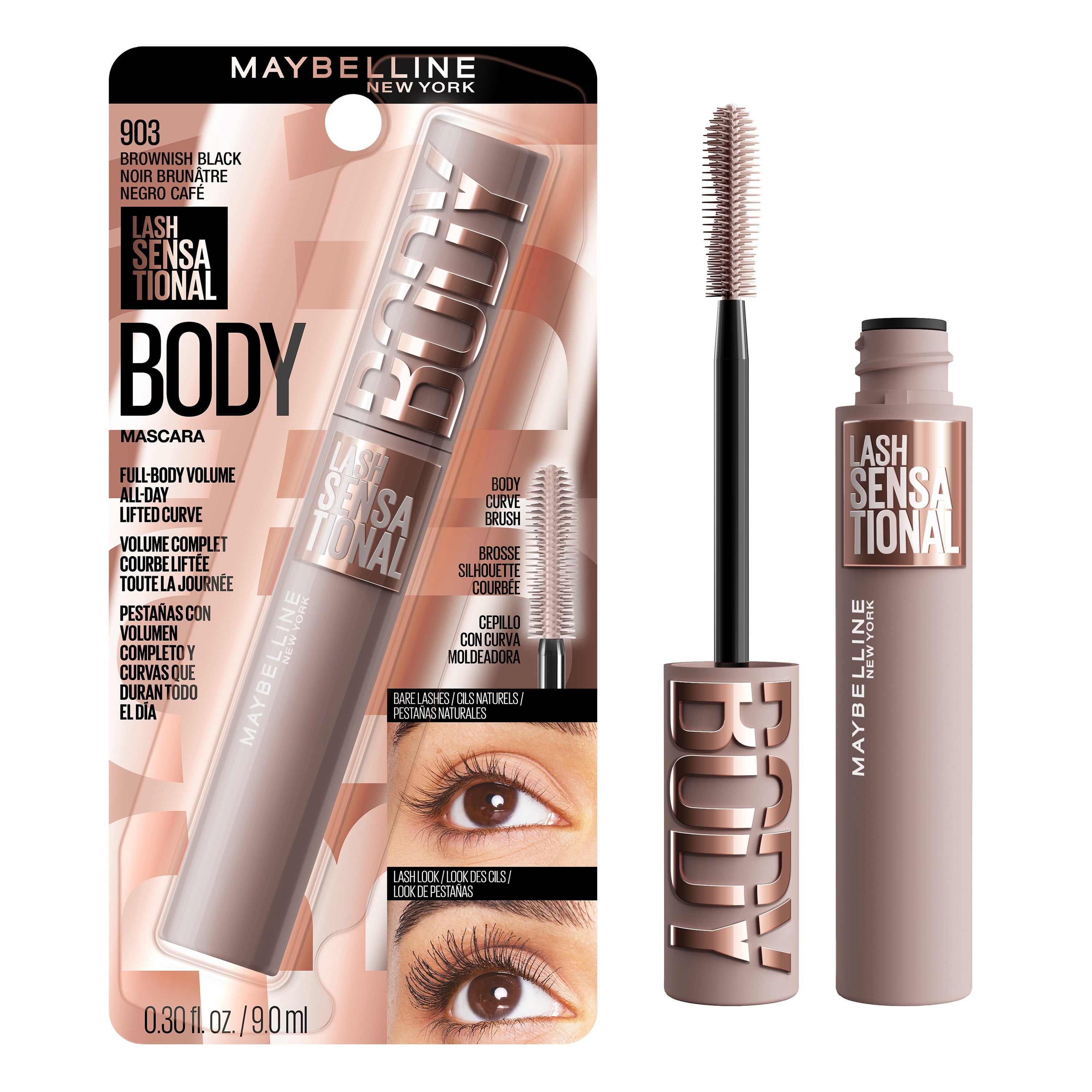 Maybelline Lash Sensational Body Mascara, Brownish Black, 0.24 fl oz