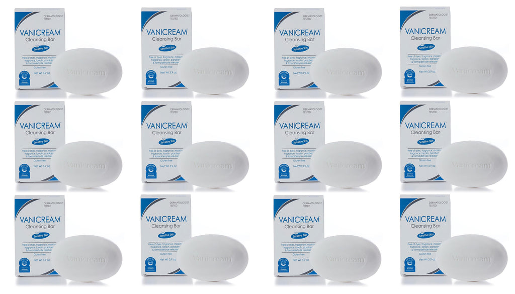 Vanicream Cleansing Bar For Sensitive Skin, Gluten and Sulfate Free, 3.9 oz (Pack of 12)