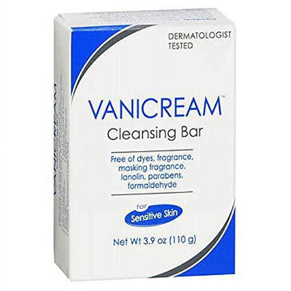 Vanicream Cleansing Bar For Sensitive Skin, Unscented 3.9 Ounce (Pack of 2)
