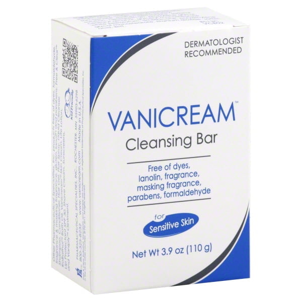 Vanicream Sensitive Skin Cleansing Bar, Paraben Free, 3.9 oz, 2 Pack