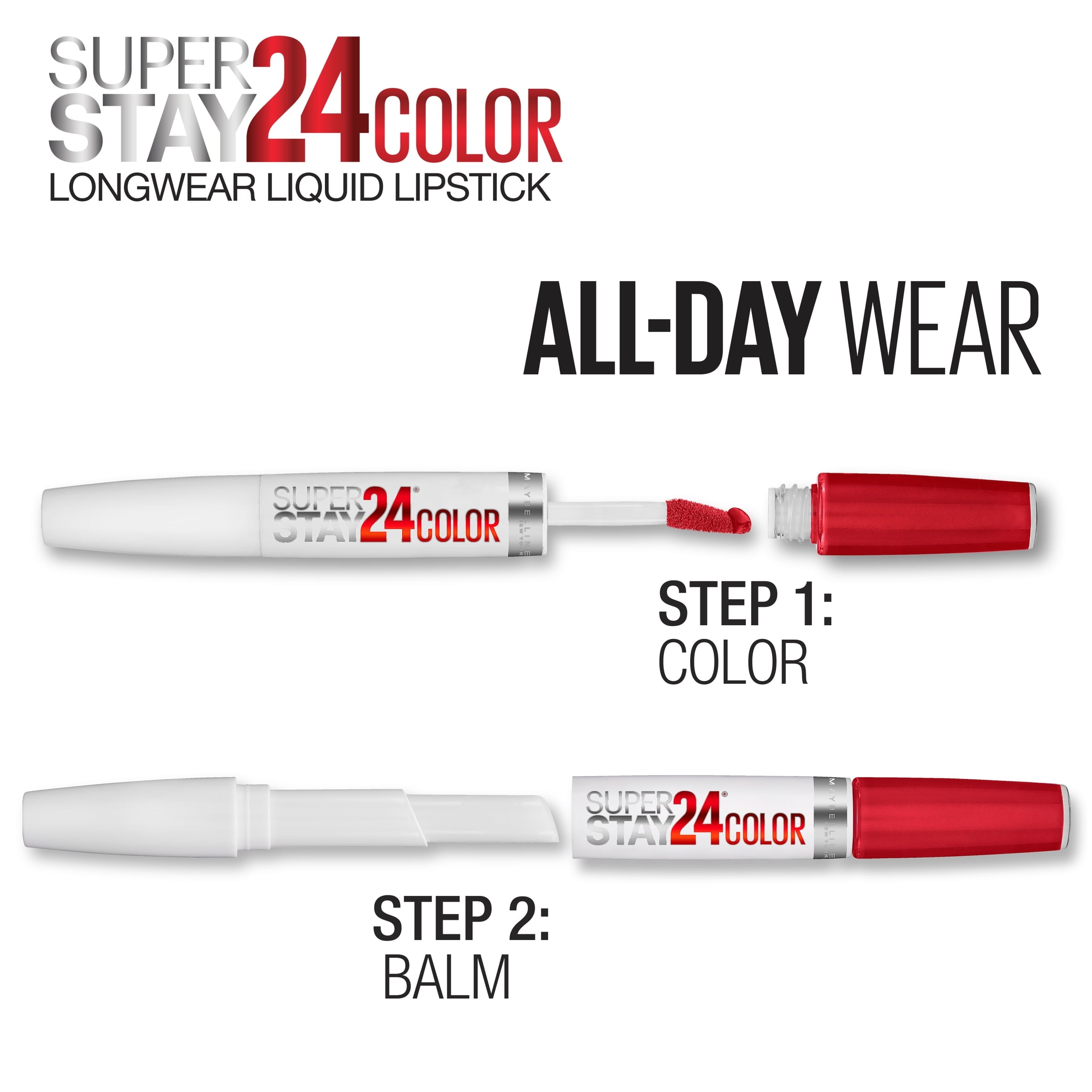 (2 pack) Maybelline Super Stay 24 2-Step Liquid Lipstick Makeup, 055 Perpetual Plum, 1 Kit