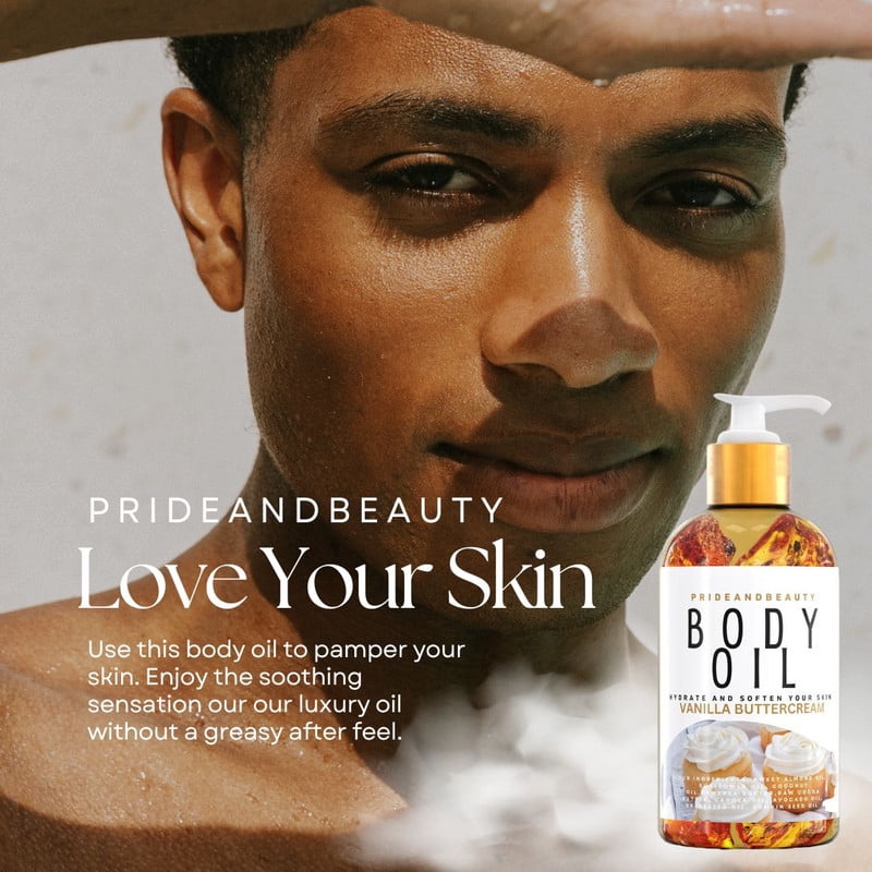 Prideandbeauty Vanilla Body Oil, After Shower Moisturizer, 4 fl oz