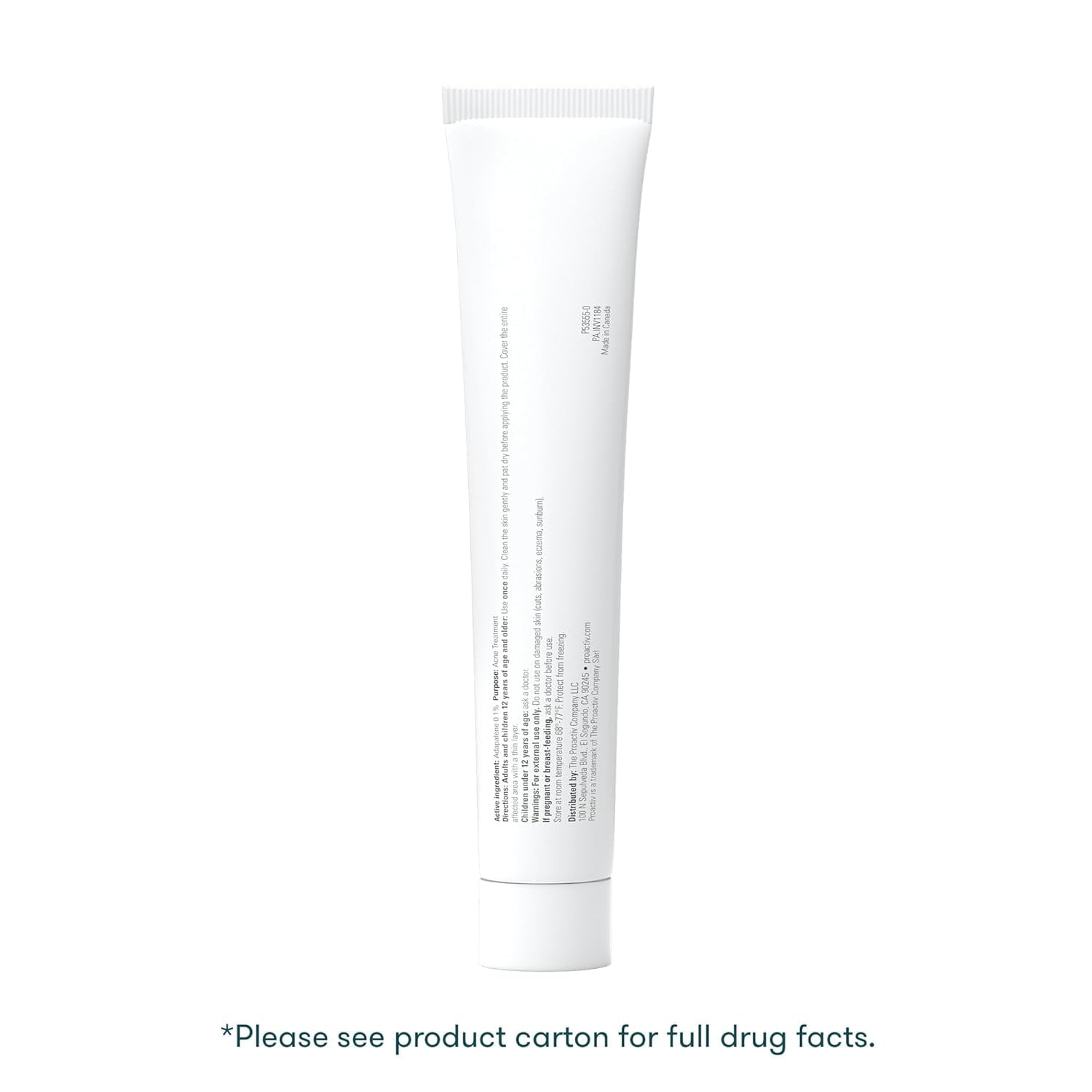 ProactivMD Paraben Free Adapalene Gel Acne Treatment, Prescription Strength Retinoid for Face and Body Acne, 0.1% Solution, 1.6 Oz