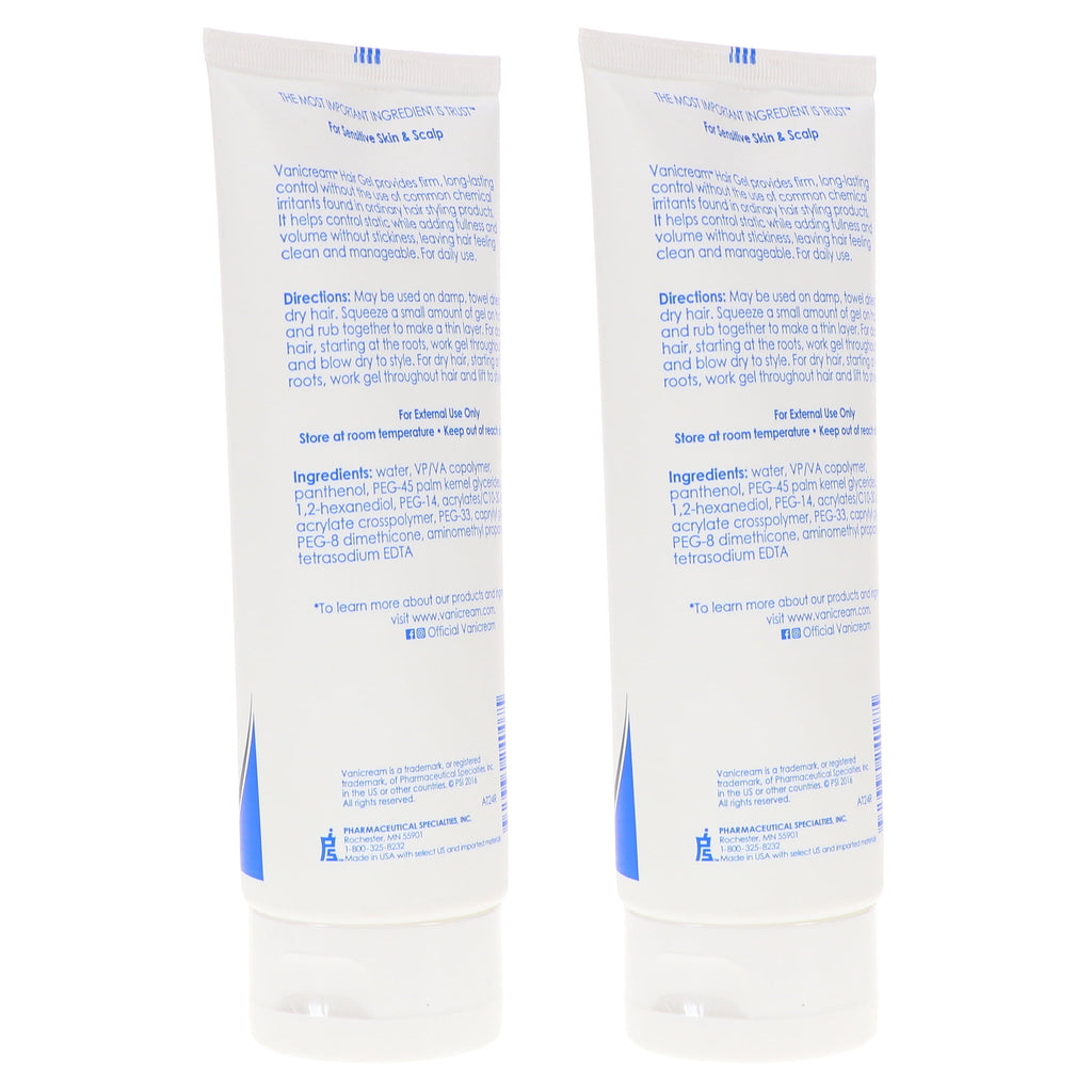 Vanicream Hair Styling Gel 7 oz 2 Pack