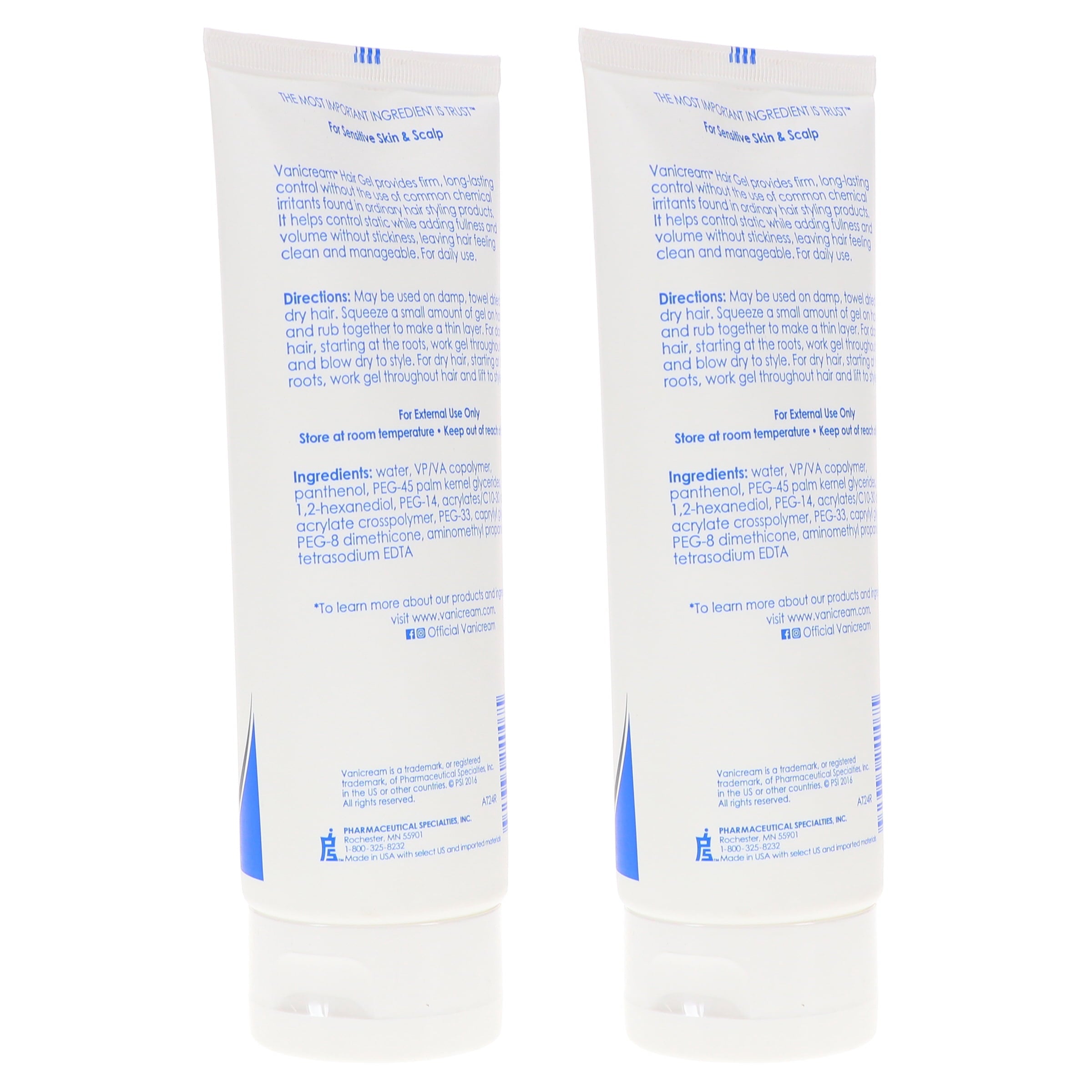 Vanicream Hair Styling Gel 7 oz 2 Pack
