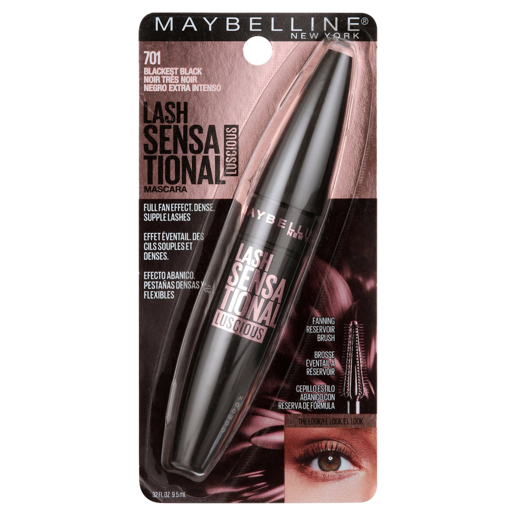 Maybelline Lash Sensational Luscious Washable Mascara in Blackest Black, 0.32 fl. oz.