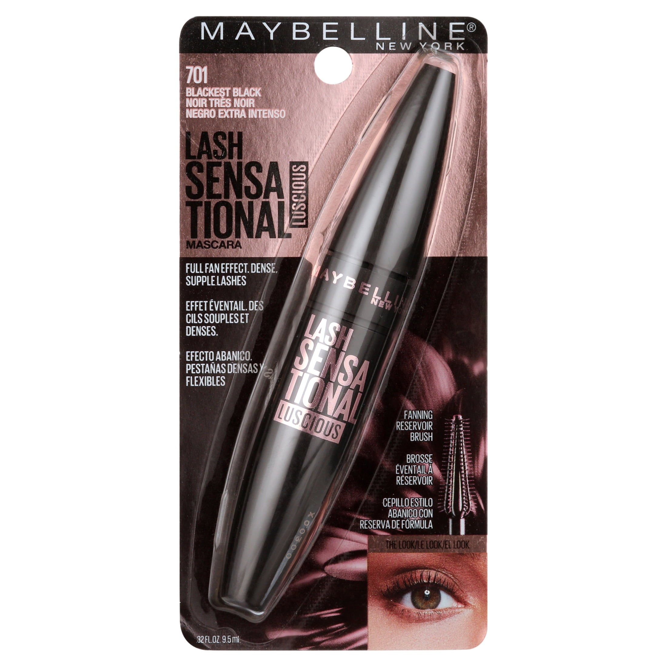 Maybelline Lash Sensational Luscious Washable Mascara in Blackest Black, 0.32 fl. oz.
