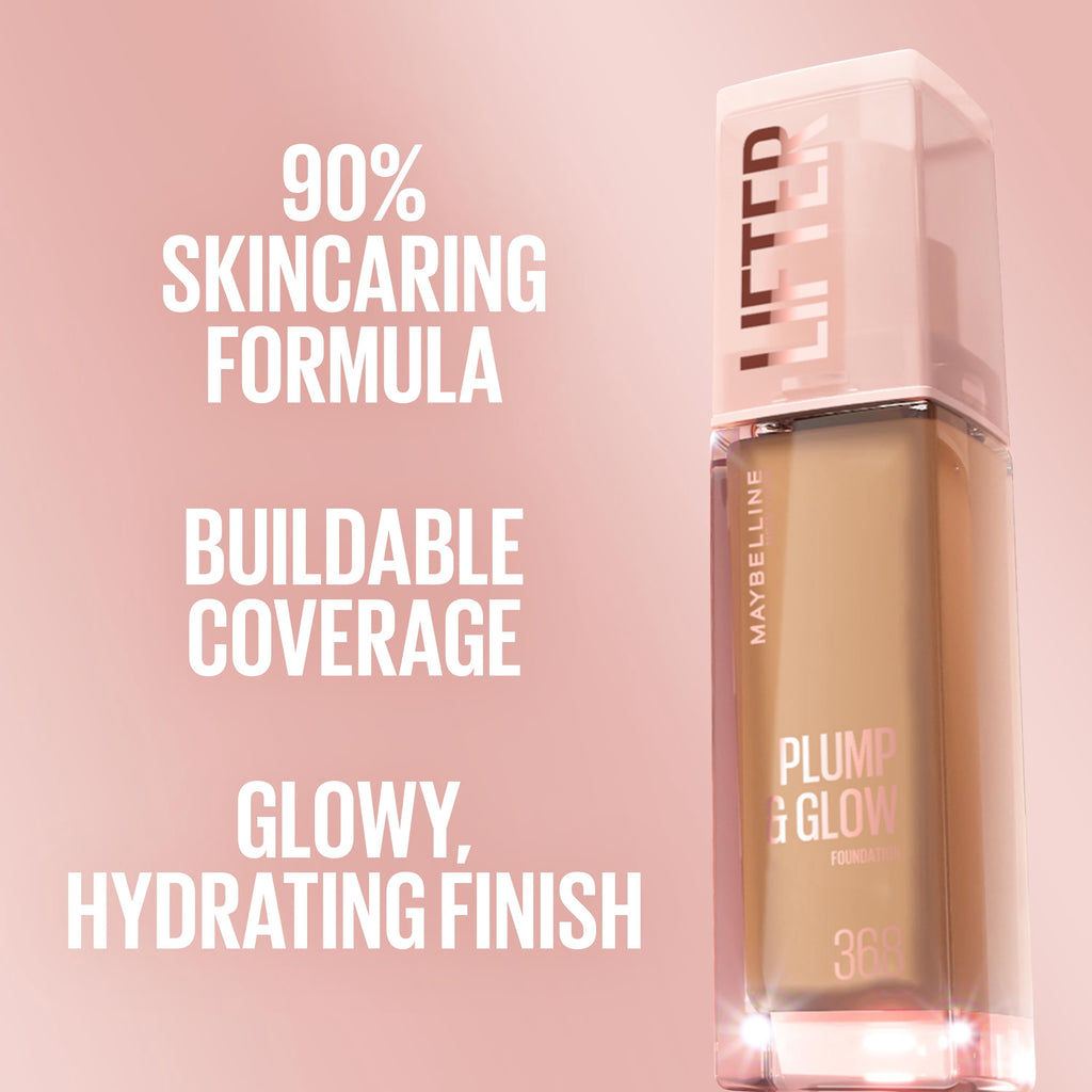 Maybelline Lifter Plump & Glow Foundation, Hyaluronic Acid, 110 Warm, 1 Piece
