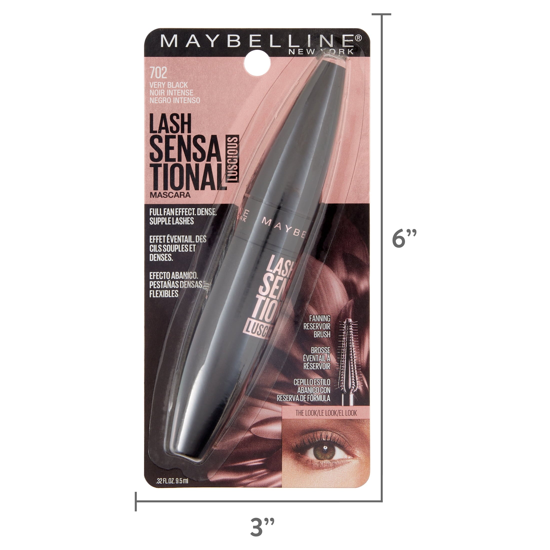 Maybelline Lash Sensational Luscious Washable Mascara, Very Black, 0.32 fl. oz.