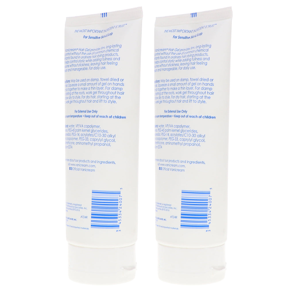 Vanicream Hair Styling Gel 7 oz 2 Pack