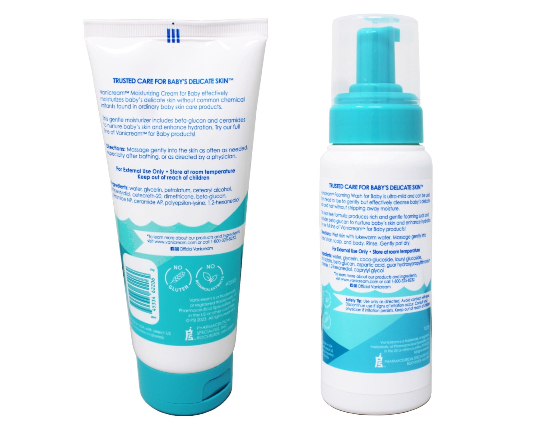 Vanicream Foaming Wash for Baby - 8oz Moisturizing Cream for Baby - 6oz