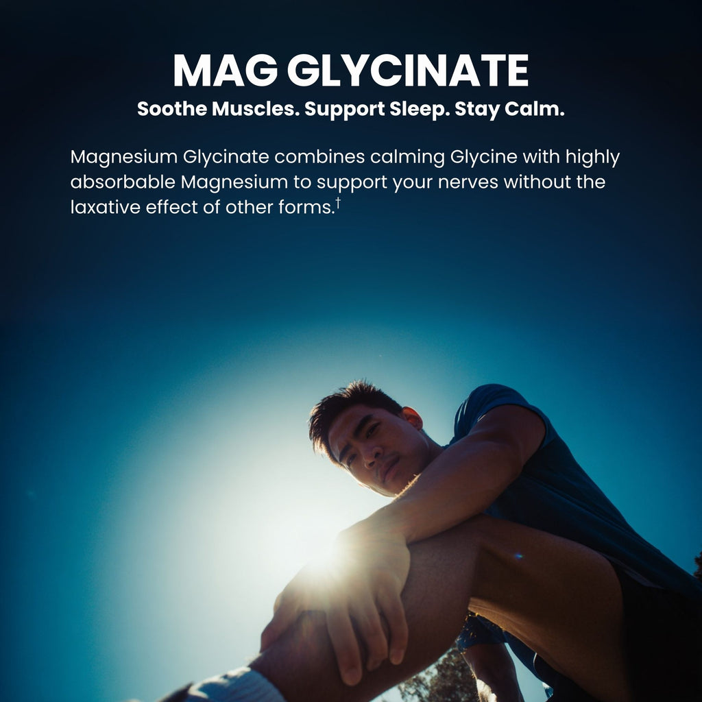 Magnesium Glycinate Supplement for Relaxation & Muscle Support, 90 Capsules