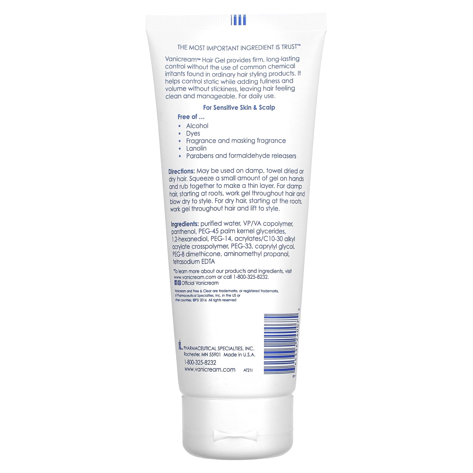 Free & Clear Hair Styling Gel 7 oz