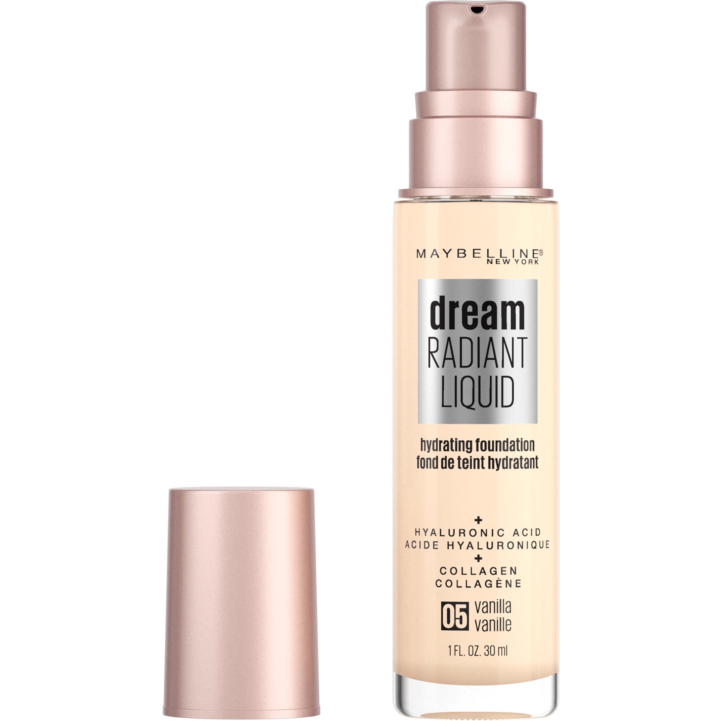 Maybelline Dream Radiant Liquid Foundation Makeup, 05 Vanilla, 1 fl oz