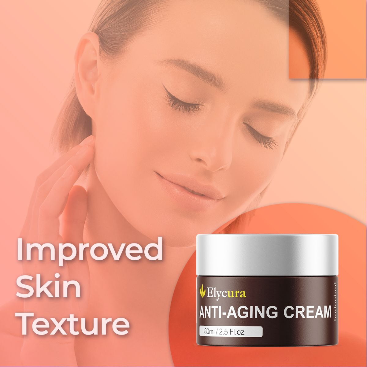 Elycura Anti-Wrinkle Cream Advanced Skin Moisturizer for Repair and Renew 30 Day Supply