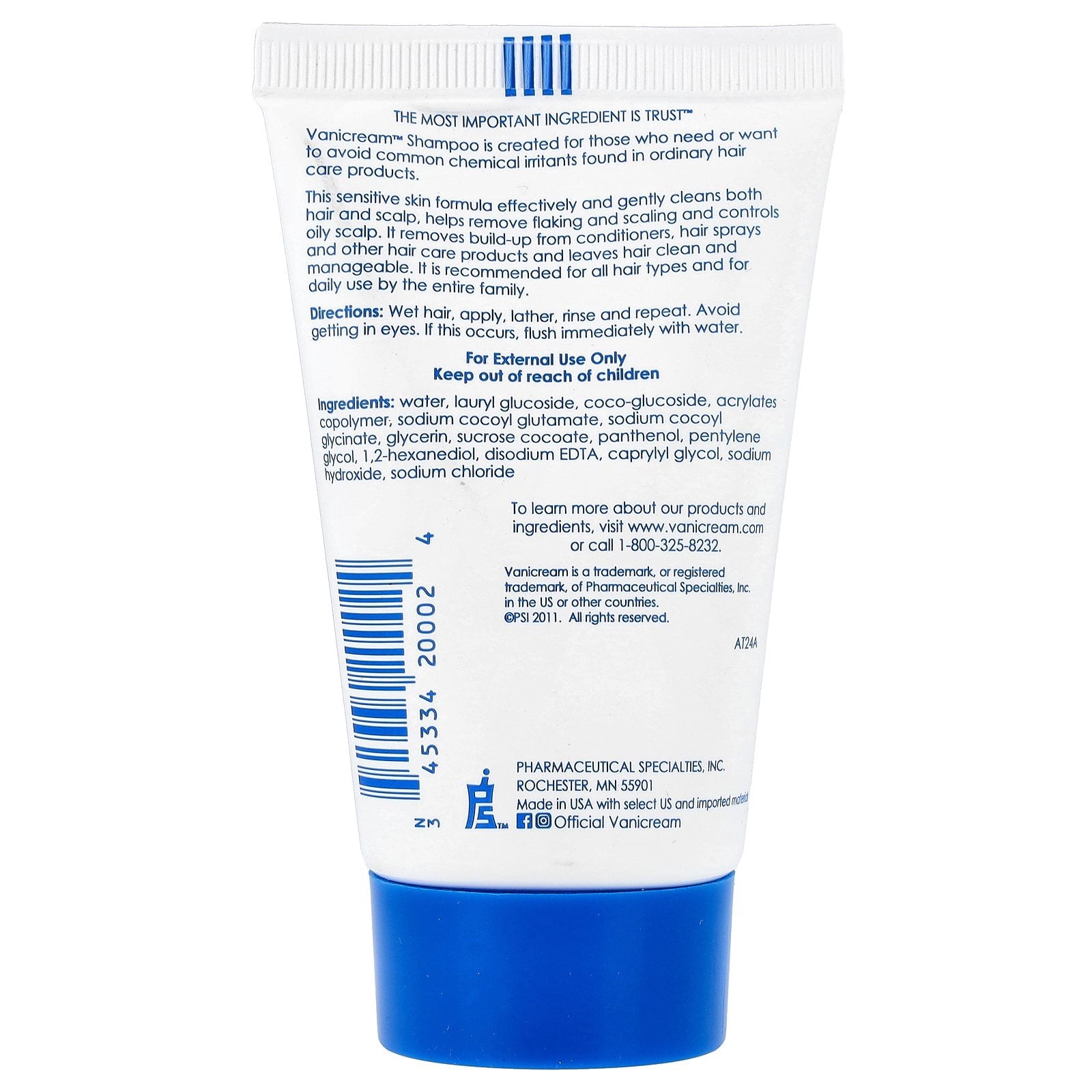 Free And Clear Gluten Free Shampoo For Sensitive Skin Travel Size