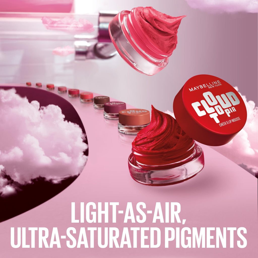 Maybelline Cloudtopia Whipped Matte Cheek and Lip Mousse Blush, Enchanted Mauve, 2.03 fl oz
