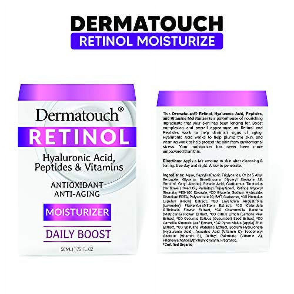 Dermatouch Retinol Face Moisturizer Anti Aging Skincare with Hyaluronic Acid, 1.75 fl Oz