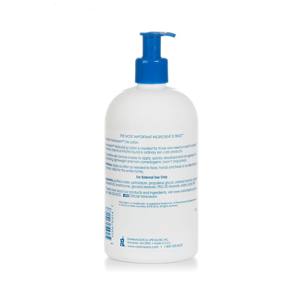 Vanicream, Moisturizing Lotion, For Sensitive Skin, Fragrance Free, 16 oz Pack of 4