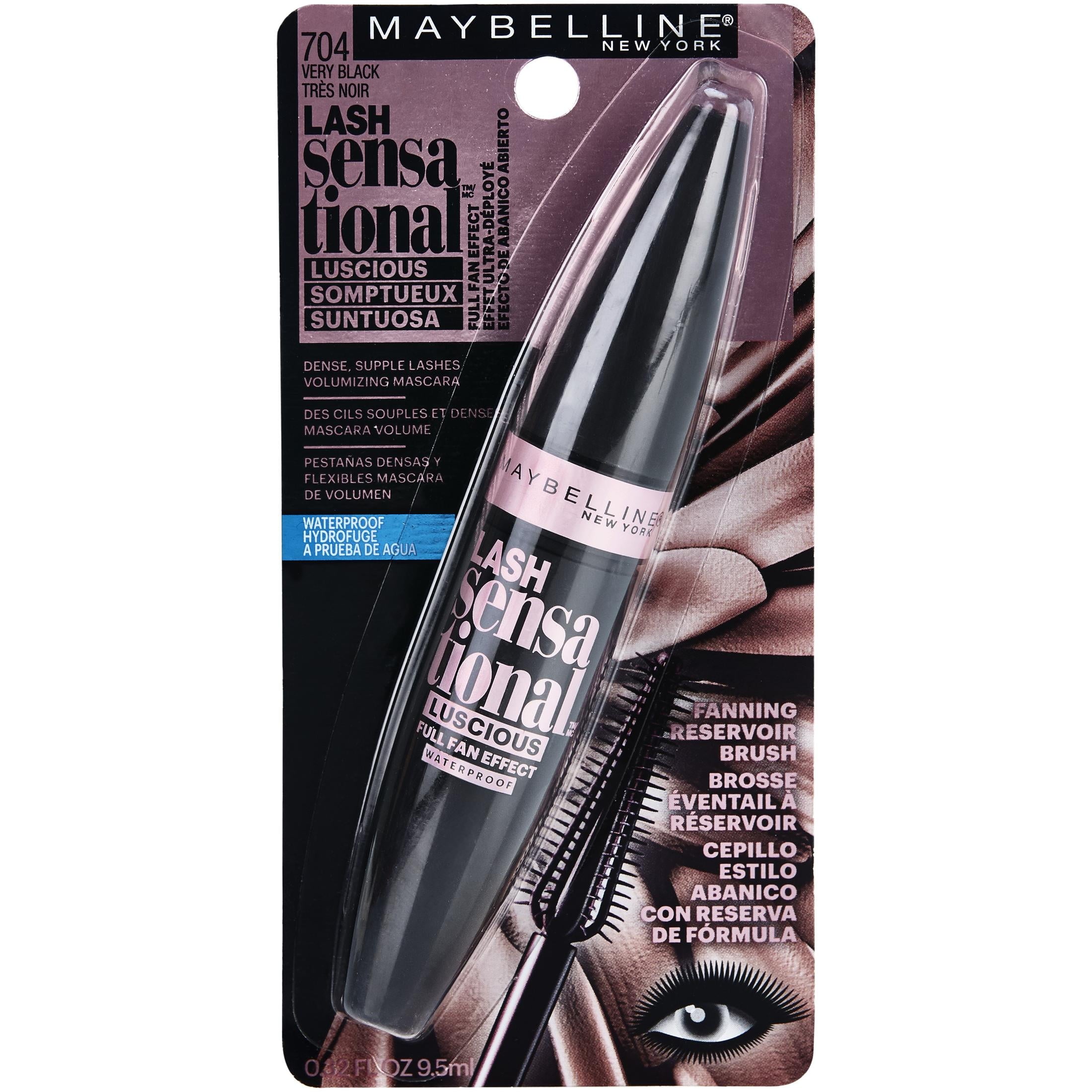 Maybelline Lash Sensational Luscious Waterproof Mascara, Very Black, 0.3 fl. oz.