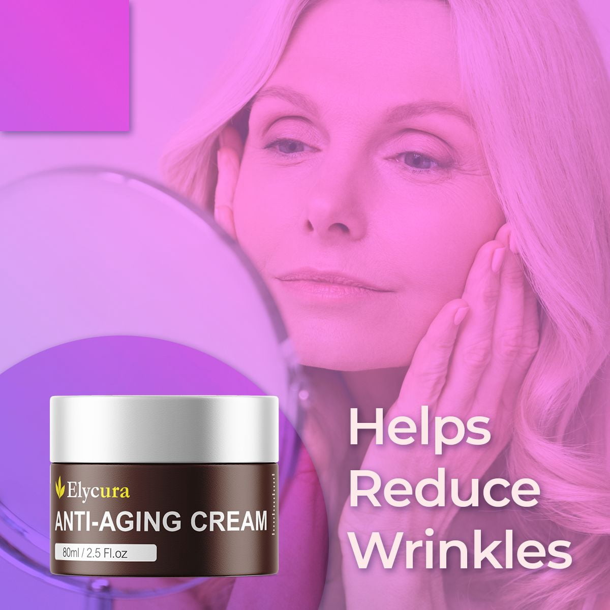 Elycura Anti-Wrinkle Cream Advanced Skin Moisturizer for Repair and Renew 30 Day Supply